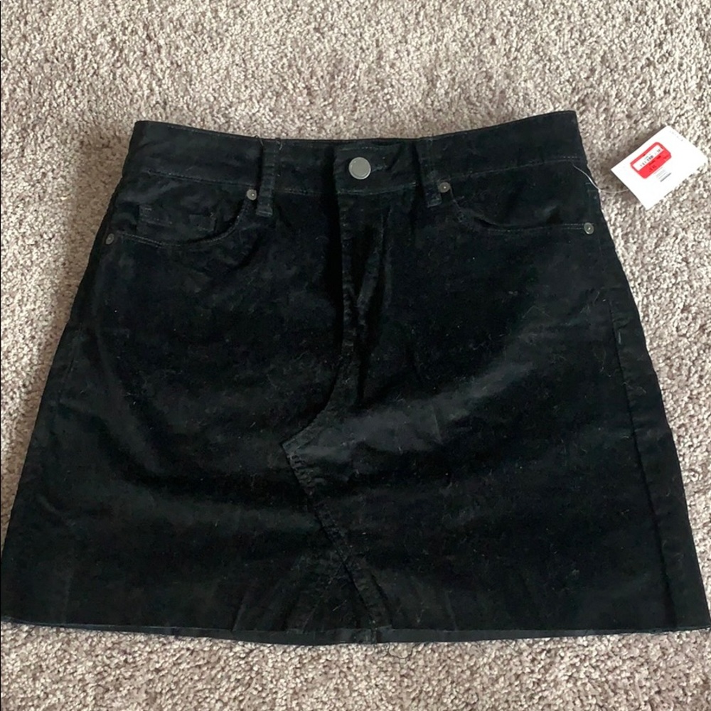 Blank NYC Black Velvet Skirt